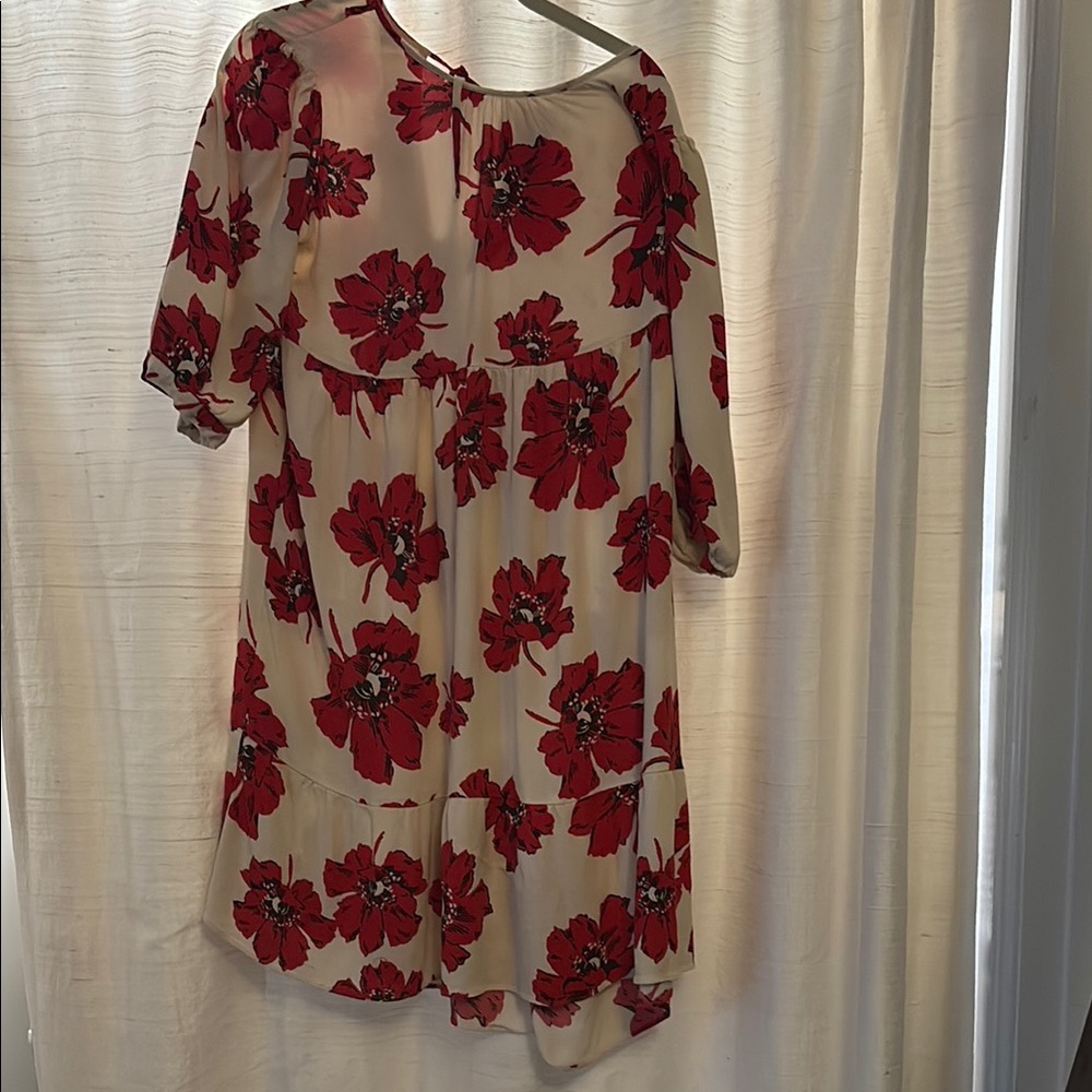 EUC ba&sh Red and Cream Floral Dress (L)